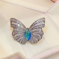 Elegant Animal Insect Butterfly Copper Inlay Artificial Gemstones Women's Brooches main image 4