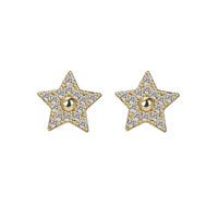1 Pair Elegant Lady Star Heart Shape Butterfly Plating Inlay Copper Artificial Diamond Ear Studs main image 4