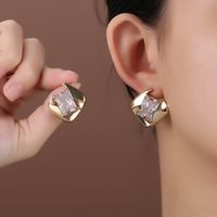 1 Pair Elegant Lady Star Heart Shape Butterfly Plating Inlay Copper Artificial Diamond Ear Studs main image 2
