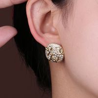 1 Pair Elegant Lady Star Heart Shape Butterfly Plating Inlay Copper Artificial Diamond Ear Studs sku image 33