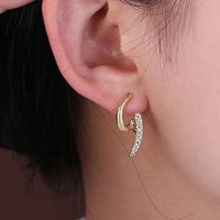 1 Paire Élégant Dame Star Forme De Cœur Papillon Placage Incruster Le Cuivre Diamant Artificiel Boucles D'oreilles sku image 9