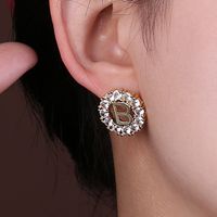 1 Paire Élégant Dame Star Forme De Cœur Papillon Placage Incruster Le Cuivre Diamant Artificiel Boucles D'oreilles sku image 17