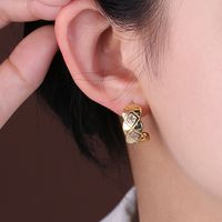 1 Pair Elegant Lady Star Heart Shape Butterfly Plating Inlay Copper Artificial Diamond Ear Studs sku image 21