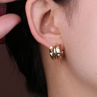 1 Par Elegante Señora Estrella Forma De Corazón Mariposa Enchapado Embutido Cobre Diamante Artificial Pendientes sku image 10