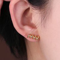 1 Pair Elegant Lady Star Heart Shape Butterfly Plating Inlay Copper Artificial Diamond Ear Studs sku image 1