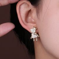 1 Paire Élégant Dame Star Forme De Cœur Papillon Placage Incruster Le Cuivre Diamant Artificiel Boucles D'oreilles sku image 46