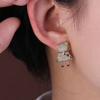 1 Pair Elegant Lady Star Heart Shape Butterfly Plating Inlay Copper Artificial Diamond Ear Studs sku image 47