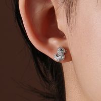 1 Pair Elegant Lady Star Heart Shape Butterfly Plating Inlay Copper Artificial Diamond Ear Studs sku image 8