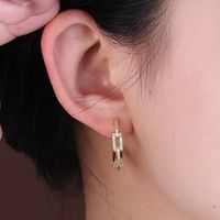 1 Par Elegante Señora Estrella Forma De Corazón Mariposa Enchapado Embutido Cobre Diamante Artificial Pendientes sku image 36