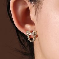 1 Pair Elegant Lady Star Heart Shape Butterfly Plating Inlay Copper Artificial Diamond Ear Studs sku image 25