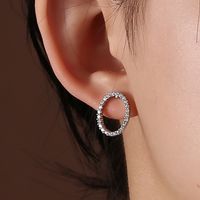 1 Pair Elegant Lady Star Heart Shape Butterfly Plating Inlay Copper Artificial Diamond Ear Studs sku image 18