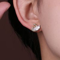 1 Pair Elegant Lady Star Heart Shape Butterfly Plating Inlay Copper Artificial Diamond Ear Studs sku image 11