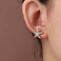 1 Pair Elegant Lady Star Heart Shape Butterfly Plating Inlay Copper Artificial Diamond Ear Studs sku image 52