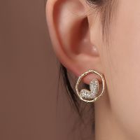 1 Par Elegante Señora Estrella Forma De Corazón Mariposa Enchapado Embutido Cobre Diamante Artificial Pendientes sku image 22