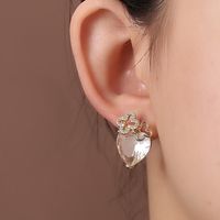 1 Paire Élégant Dame Star Forme De Cœur Papillon Placage Incruster Le Cuivre Diamant Artificiel Boucles D'oreilles sku image 48