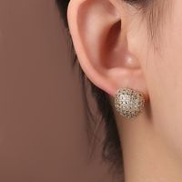 1 Pair Elegant Lady Star Heart Shape Butterfly Plating Inlay Copper Artificial Diamond Ear Studs sku image 42