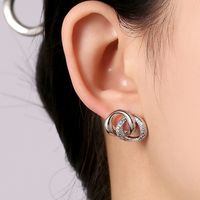 1 Pair Elegant Lady Star Heart Shape Butterfly Plating Inlay Copper Artificial Diamond Ear Studs sku image 23