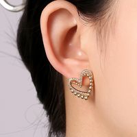 1 Pair Elegant Lady Star Heart Shape Butterfly Plating Inlay Copper Artificial Diamond Ear Studs sku image 56