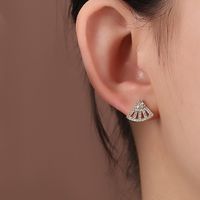 1 Pair Elegant Lady Star Heart Shape Butterfly Plating Inlay Copper Artificial Diamond Ear Studs sku image 32