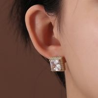 1 Pair Elegant Lady Star Heart Shape Butterfly Plating Inlay Copper Artificial Diamond Ear Studs sku image 54
