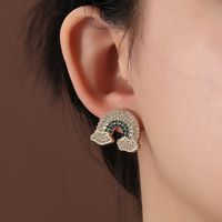 1 Par Elegante Señora Estrella Forma De Corazón Mariposa Enchapado Embutido Cobre Diamante Artificial Pendientes sku image 57