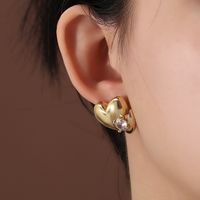 1 Pair Elegant Lady Star Heart Shape Butterfly Plating Inlay Copper Artificial Diamond Ear Studs sku image 29