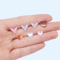 Hip-hop Simple Style Heart Shape Stainless Steel Resin Plating White Gold Plated Tongue Nail main image 1