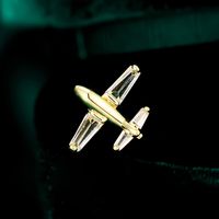 Ig Style Airplane Copper Plating Inlay Zircon Unisex Brooches main image 5