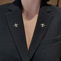 Ig Style Airplane Copper Plating Inlay Zircon Unisex Brooches main image 4