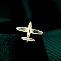 Ig Style Airplane Copper Plating Inlay Zircon Unisex Brooches sku image 1