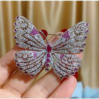 Shiny Butterfly Copper Plating Inlay Zircon Women's Brooches main image 4