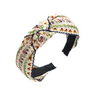 Women's Elegant Luxurious Printing Flower Cloth Embroidery Hair Band sku image 3
