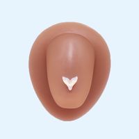 Hip-hop Simple Style Heart Shape Stainless Steel Resin Plating White Gold Plated Tongue Nail sku image 1
