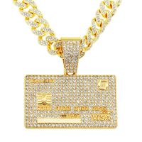 Hip-hop Punk Square Solid Color Alloy Plating Inlay Rhinestones Men's Pendant Necklace main image 4