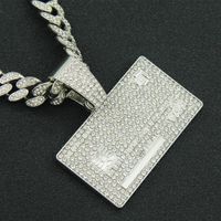 Hip-hop Punk Square Solid Color Alloy Plating Inlay Rhinestones Men's Pendant Necklace main image 3