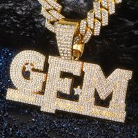 Hip-hop Exaggerated Rock Letter Emoji Face Alloy Plating Inlay Rhinestones Gold Plated Unisex Pendant Necklace main image 6
