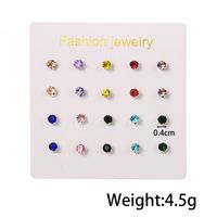 1 Set Casual Elegant Geometric Plating Inlay Alloy Zircon Ear Studs main image 4