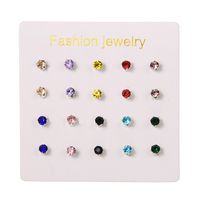 1 Set Casual Elegant Geometric Plating Inlay Alloy Zircon Ear Studs main image 2