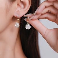 1 Pair Fairy Style Simple Style Geometric Heart Shape Butterfly Plating Alloy Drop Earrings sku image 2