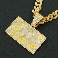 Hip-hop Punk Square Solid Color Alloy Plating Inlay Rhinestones Men's Pendant Necklace main image 1
