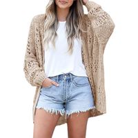 Women's Sweater Long Sleeve Sweaters & Cardigans Hollow Out Casual Solid Color main image 5