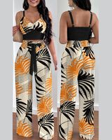 Street Women's Casual Leaf Flower Polyester Printing Pants Sets Pants Sets main image 5