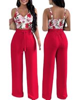 Street Women's Casual Leaf Flower Polyester Printing Pants Sets Pants Sets main image 3