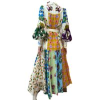 Women's Swing Dress Casual Ethnic Style Turndown Printing Long Sleeve Geometric Maxi Long Dress Travel Daily main image 2