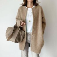 Women's Casual Solid Color Single Breasted Coat Woolen Coat main image 5