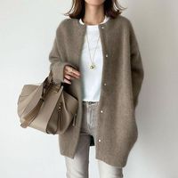 Women's Casual Solid Color Single Breasted Coat Woolen Coat main image 6