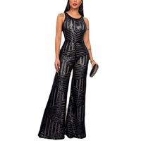 Women's Party Street Sexy Stripe Full Length Sequins Jumpsuits main image 6