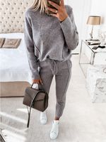 Daily Street Women's Casual Solid Color Cotton Blend Polyester Pants Sets Pants Sets main image 2