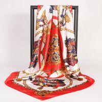 Women's Elegant Lady Modern Style Printing Satin Silk Scarf sku image 21