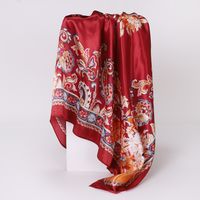 Women's Lady Monogram Satin Printing Silk Scarf sku image 10